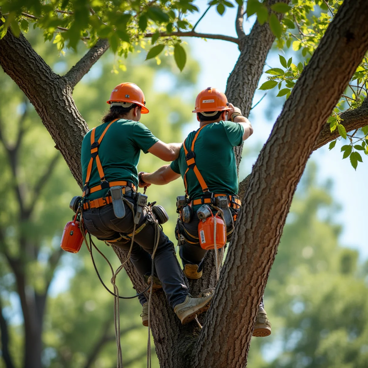 Removing brittle deadwood in summer when foliage contrast is obvious