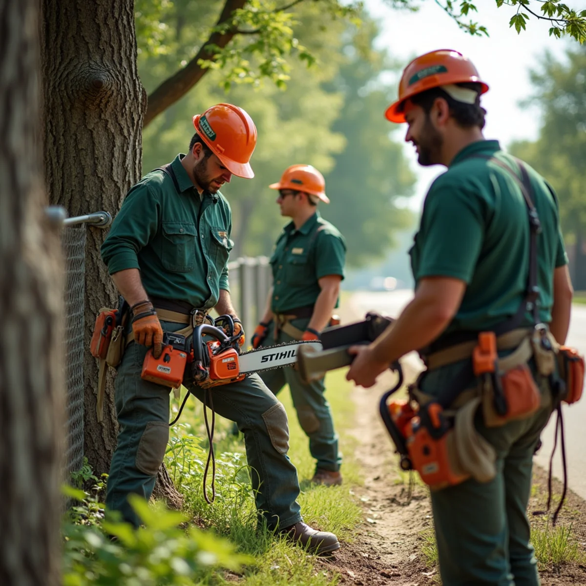 Checking property boundary lines when tree falls across fence line