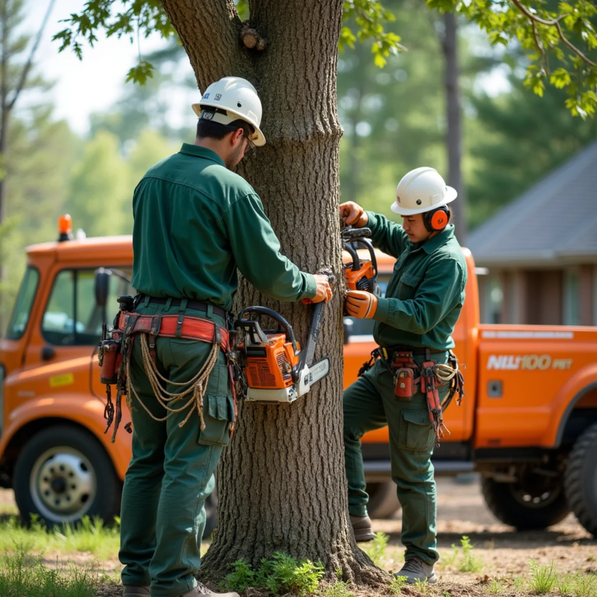 Methodical trunk bucking cuts preventing sudden log roll