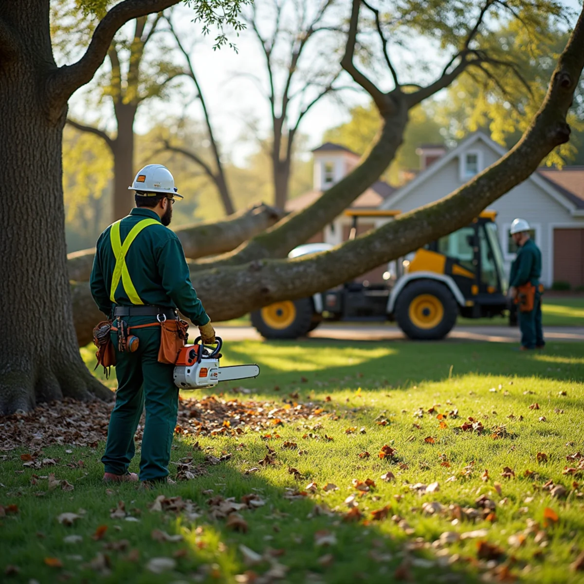 Safe open backyard space after complete removal of fallen oak