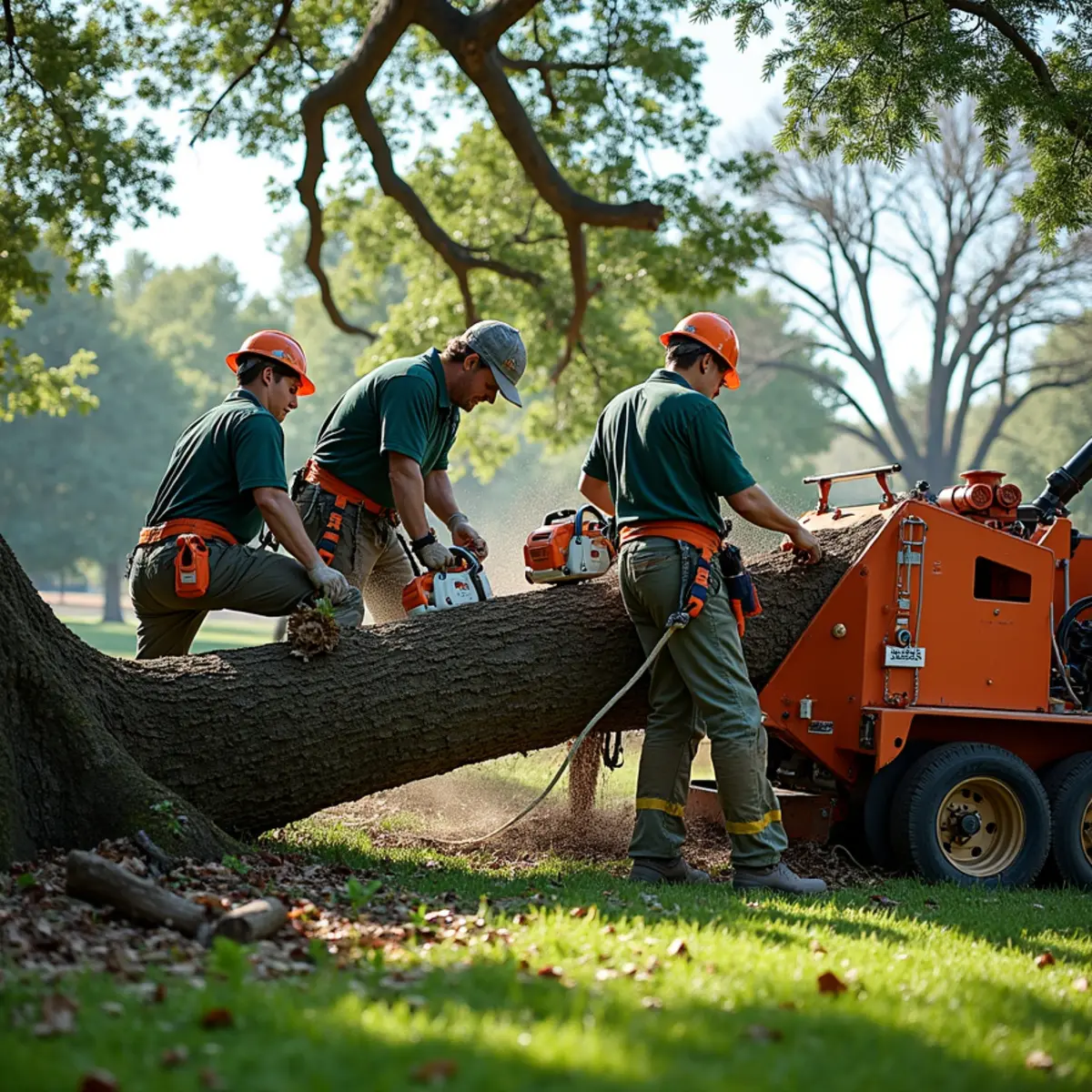 Professional tree service crew performing Fallen Tree Removal in Mayes County OK