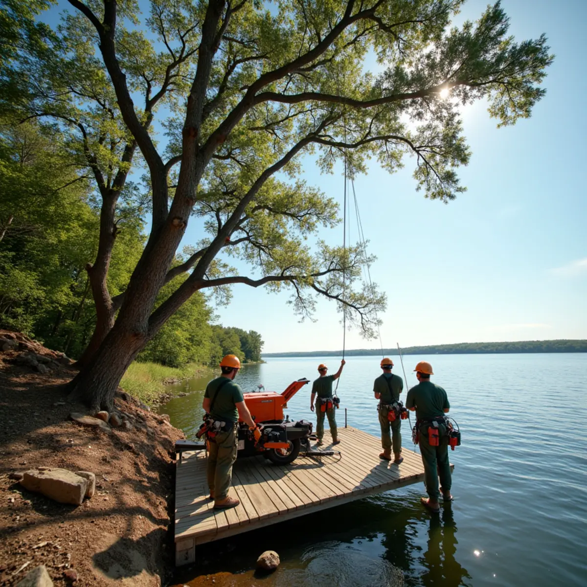 Professional tree service crew performing Lakefront Tree Service in Mayes County OK