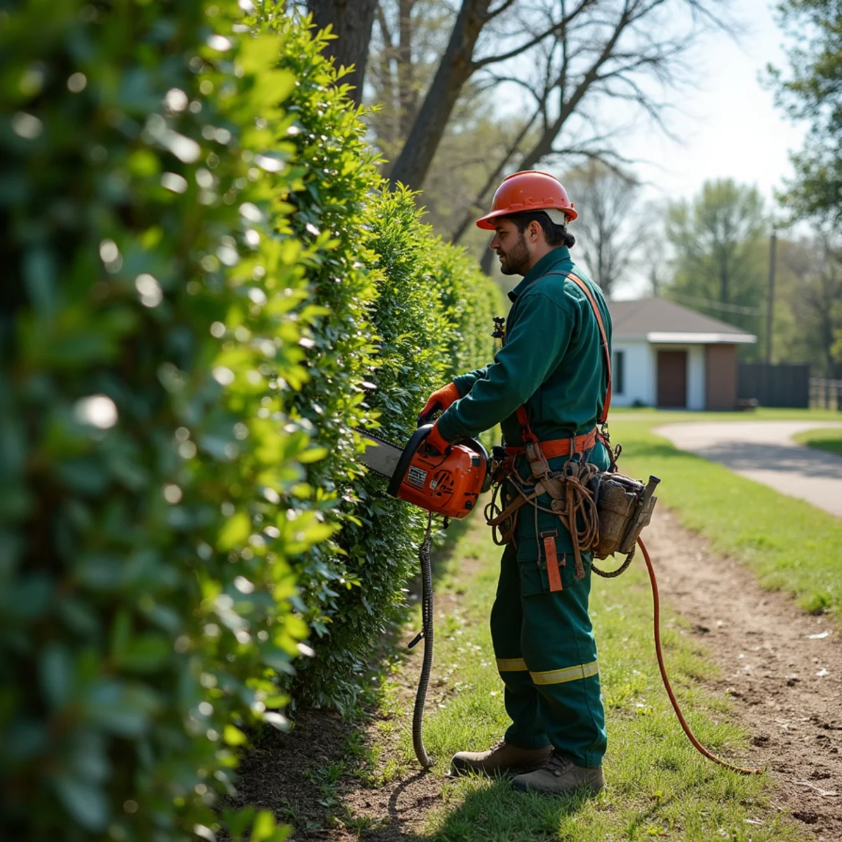 Joice Tree Service crew truck and arborist working in Inola OK