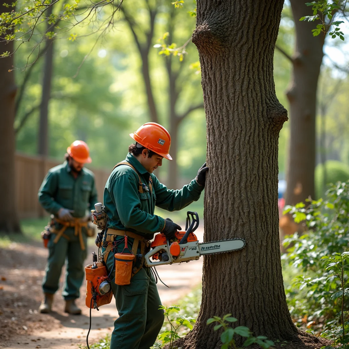 Tree care crew performing sandstone ridge root survey in Sapulpa Oklahoma