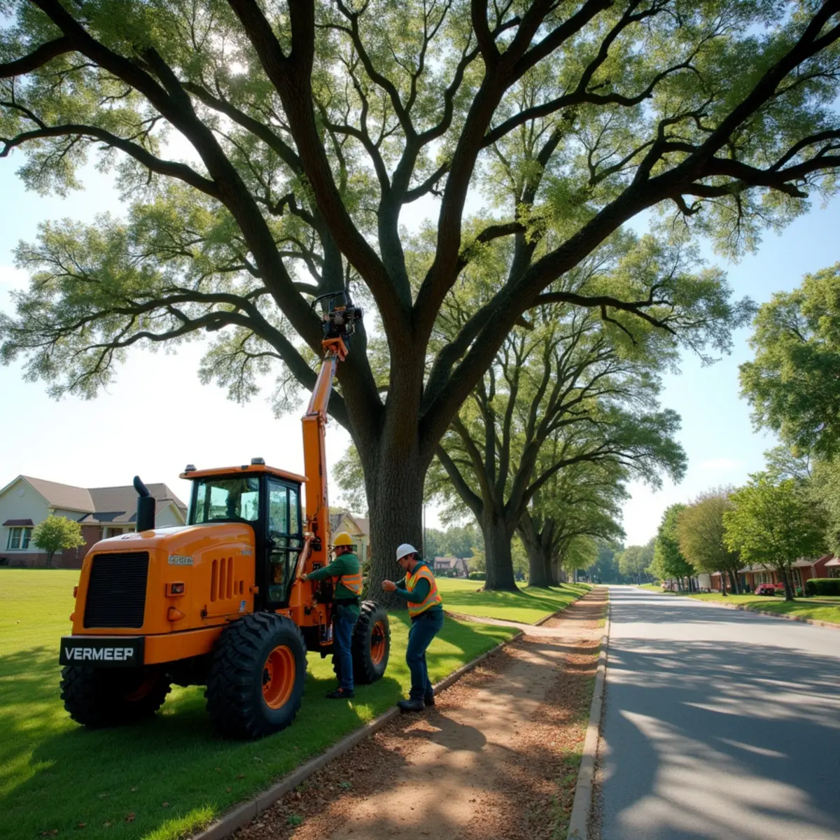 Professional tree service crew performing Canopy Raising in Mayes County OK