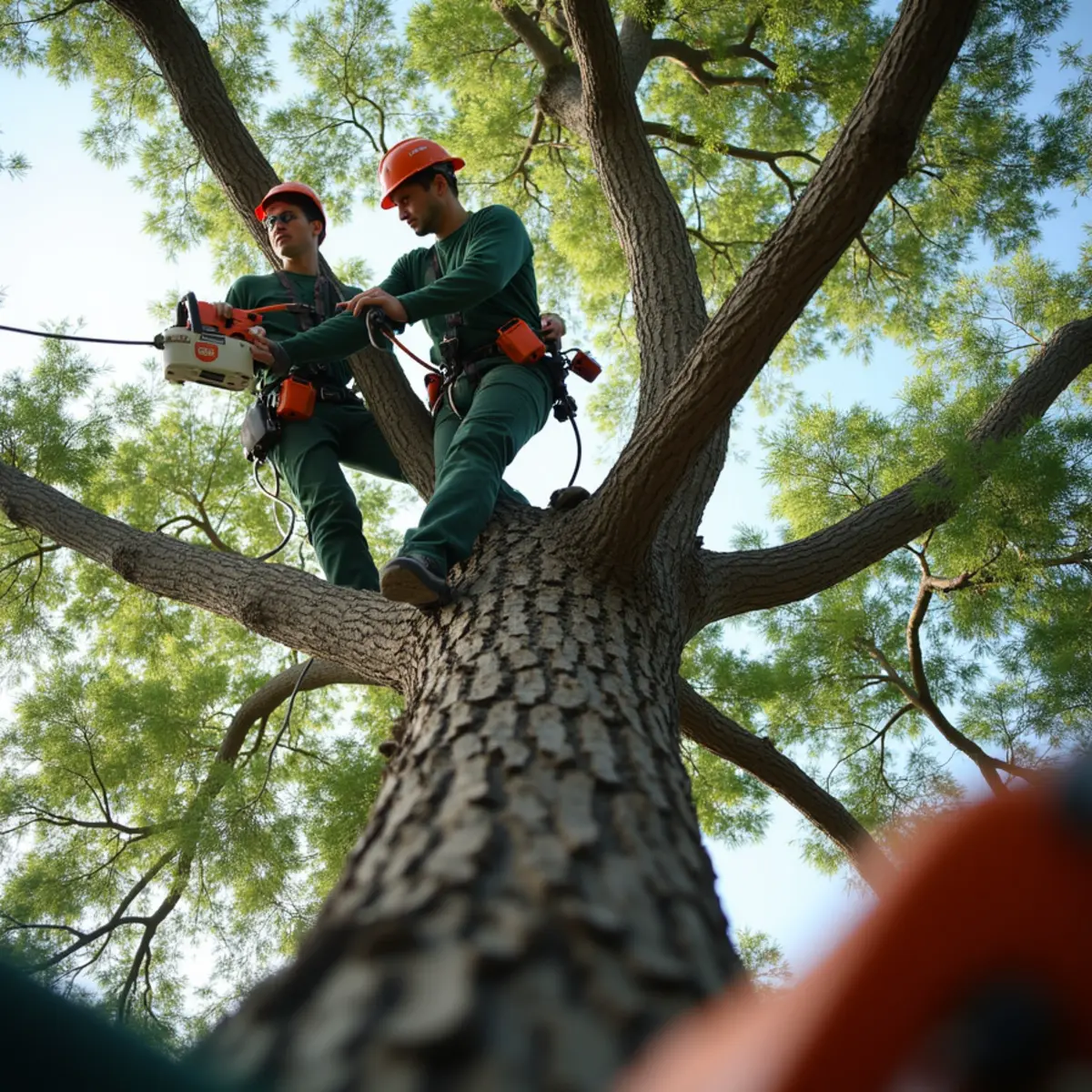 Wind-permeable tree canopy resisting high gusts after crown thinning