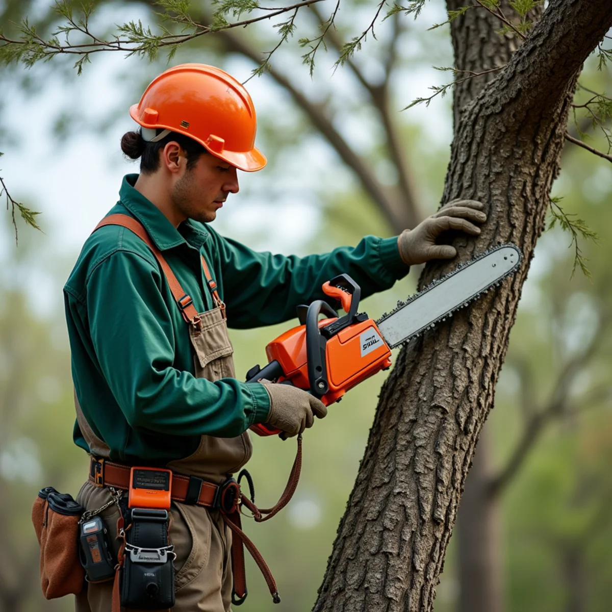 Professional tree service crew performing Power Line Clearance Trimming in Mayes County OK